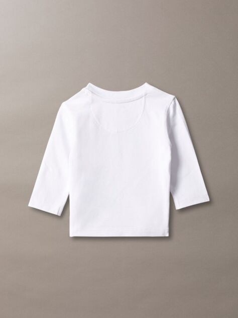 White Newborn Long Sleeve Logo T-shirt  Newborn