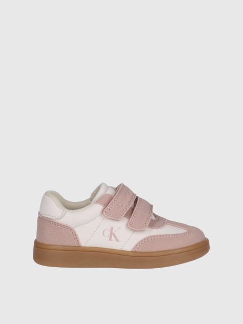 White Kids Low Cut Velcro Sneakers  Girls