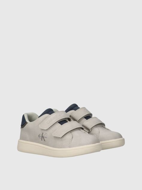 White Kids Low Cut Velcro Sneakers  Kids Unisex
