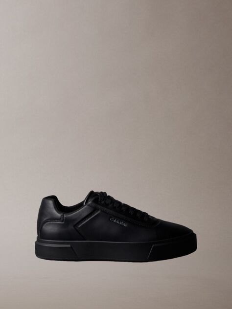 Black Premier - Leather Signature Trainers  Men
