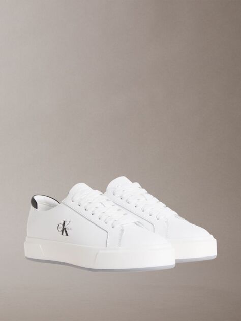 White Premier - Leather Signature Trainers  Men