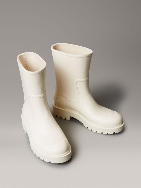 Beige Waterproof Flexible Lug Sole Rainboots  Women