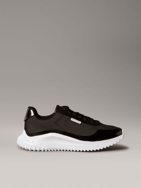 Black Mirrored Silver Tab Ultralight Trainers  Women