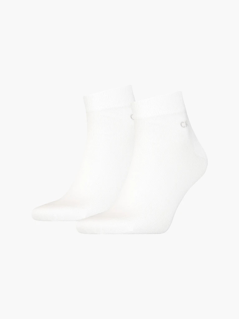 White Calvin Klein Men's Quarter Socks 2 pack  Men