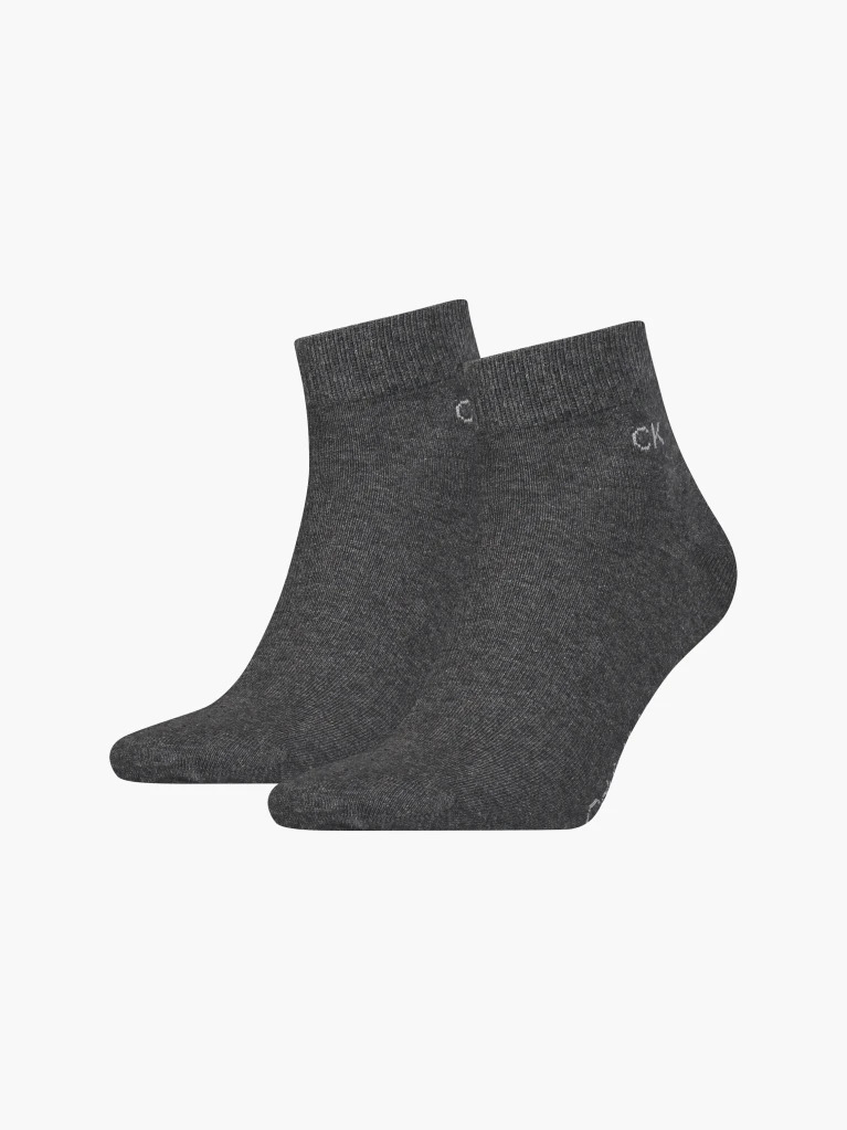 Grey Calvin Klein Men's Quarter Socks 2 pack  Men