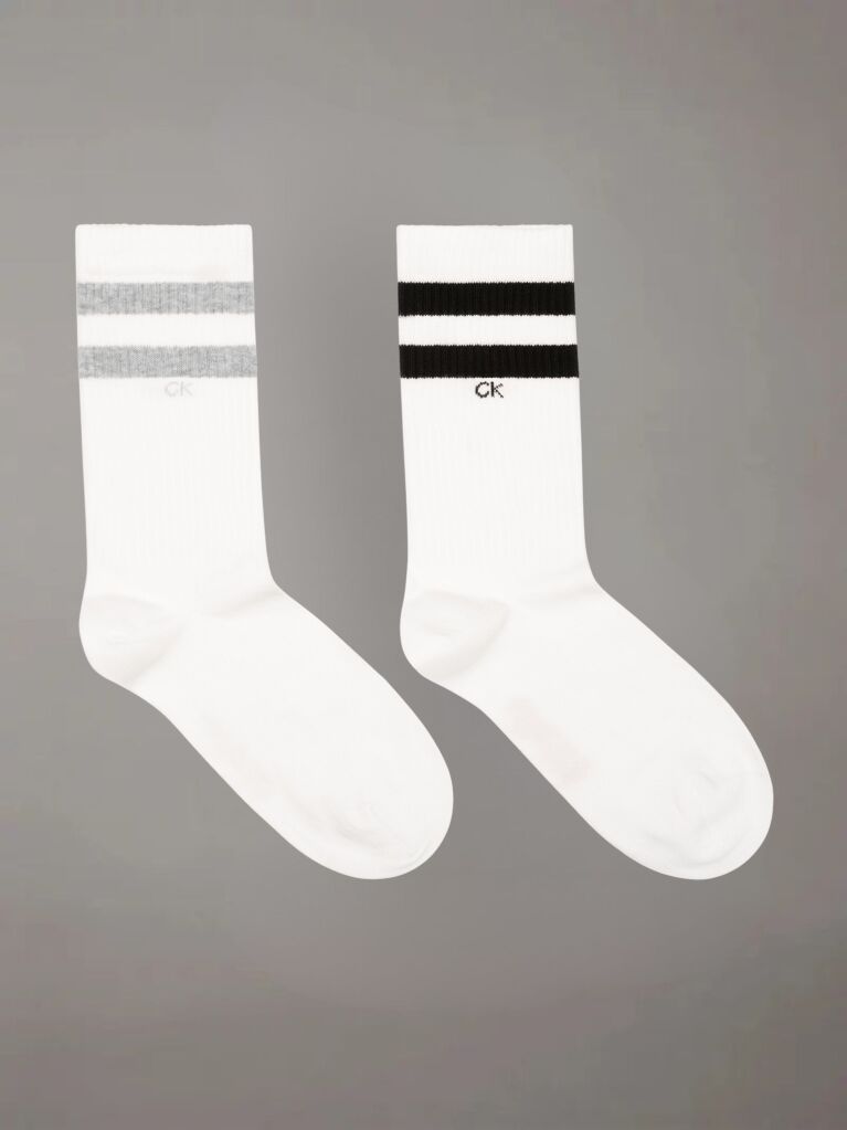 White 2 Pack Crew Socks  Men