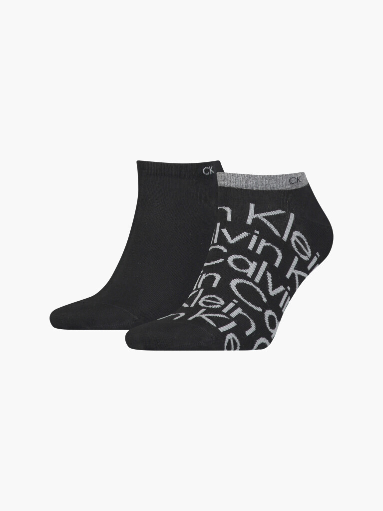 Black 2 Pack Logo Ankle Socks  Men