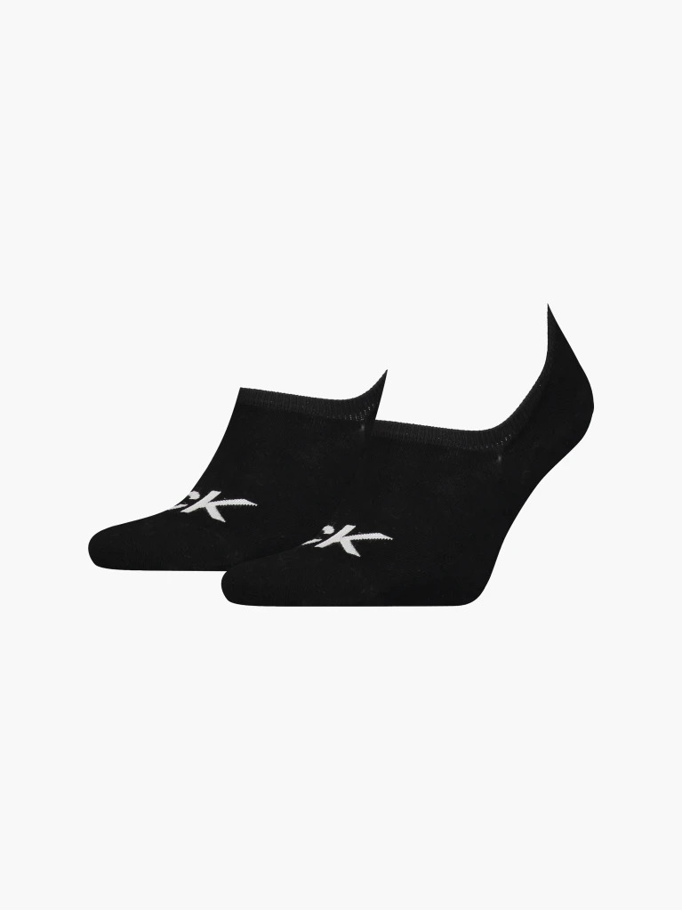 Black 2 Pack Logo Invisible Socks  Men