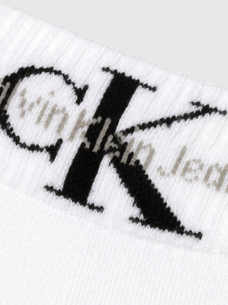 White Quarter Socks 2 Pack Monogram  Men