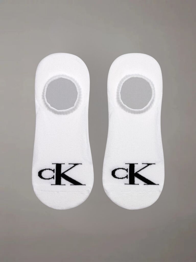 White 2 Pack Invisible Socks  Men