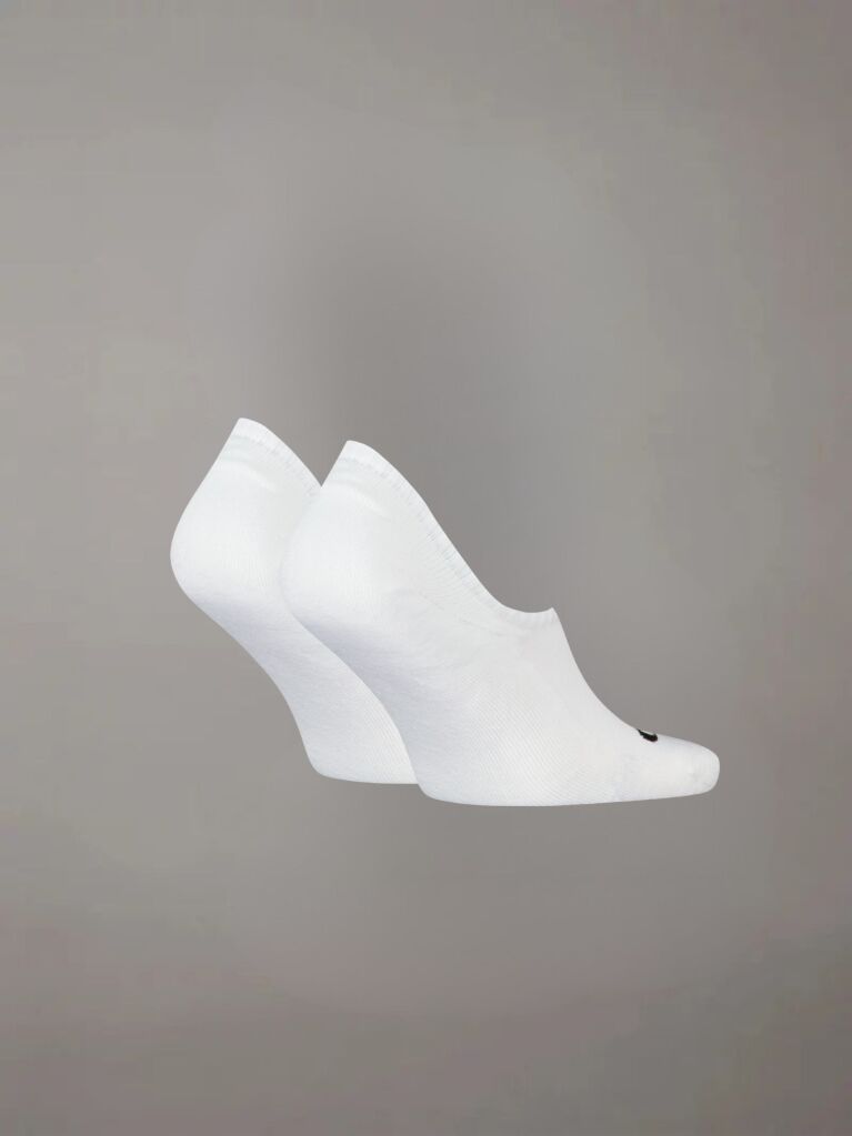 White 2 Pack Invisible Socks  Men