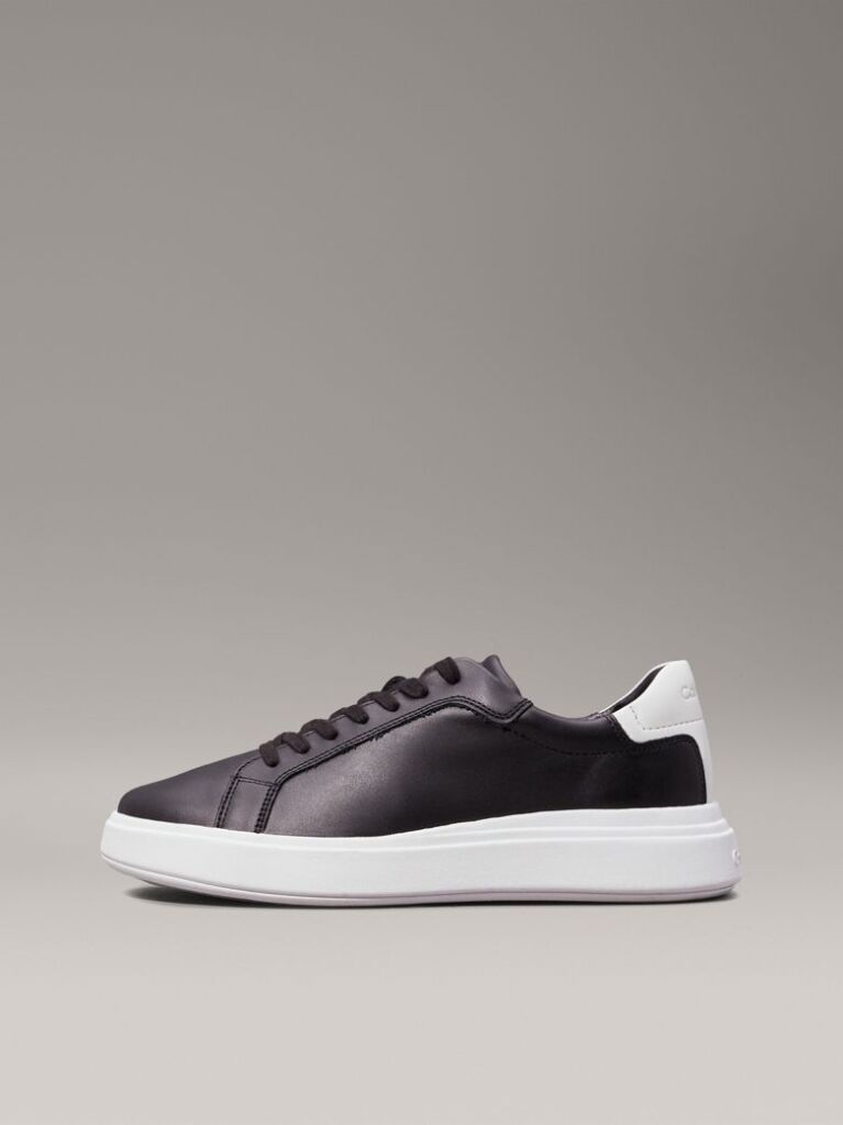 Black Leather Trainers  Men