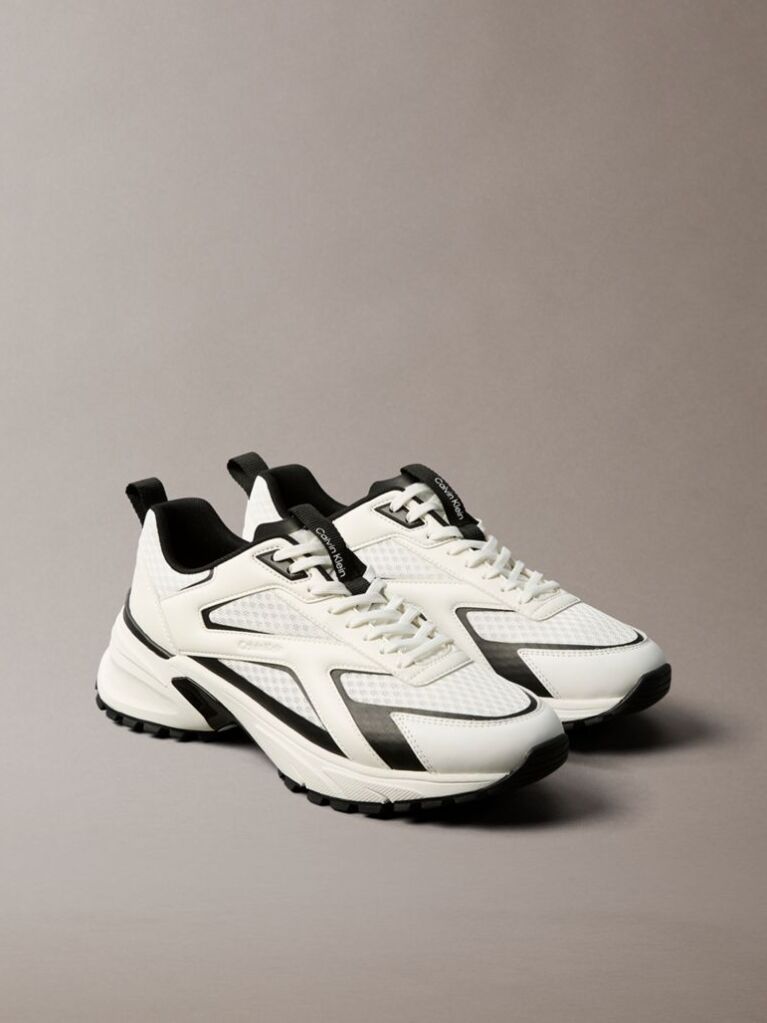 White Trailblazer — Mesh Mix Runner Trainers  Men