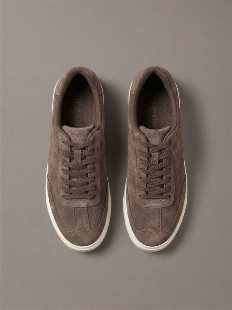 Brown Suede Low Profile Cupsole Sneakers  Men