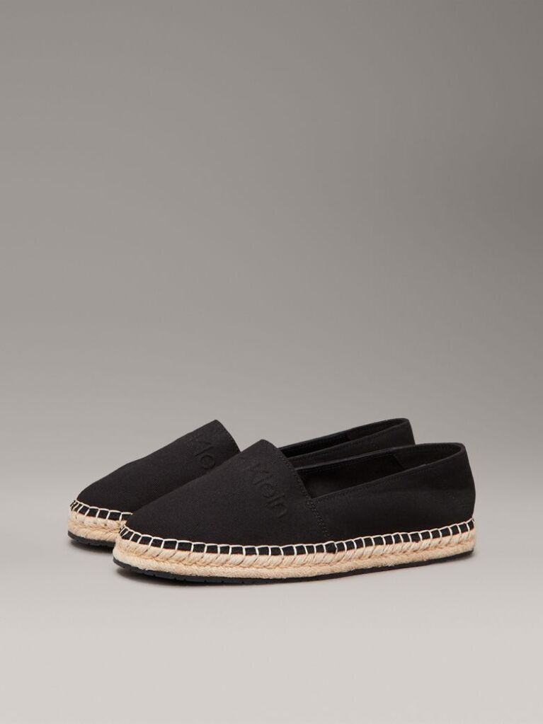 Black Canvas Espadrilles  Women