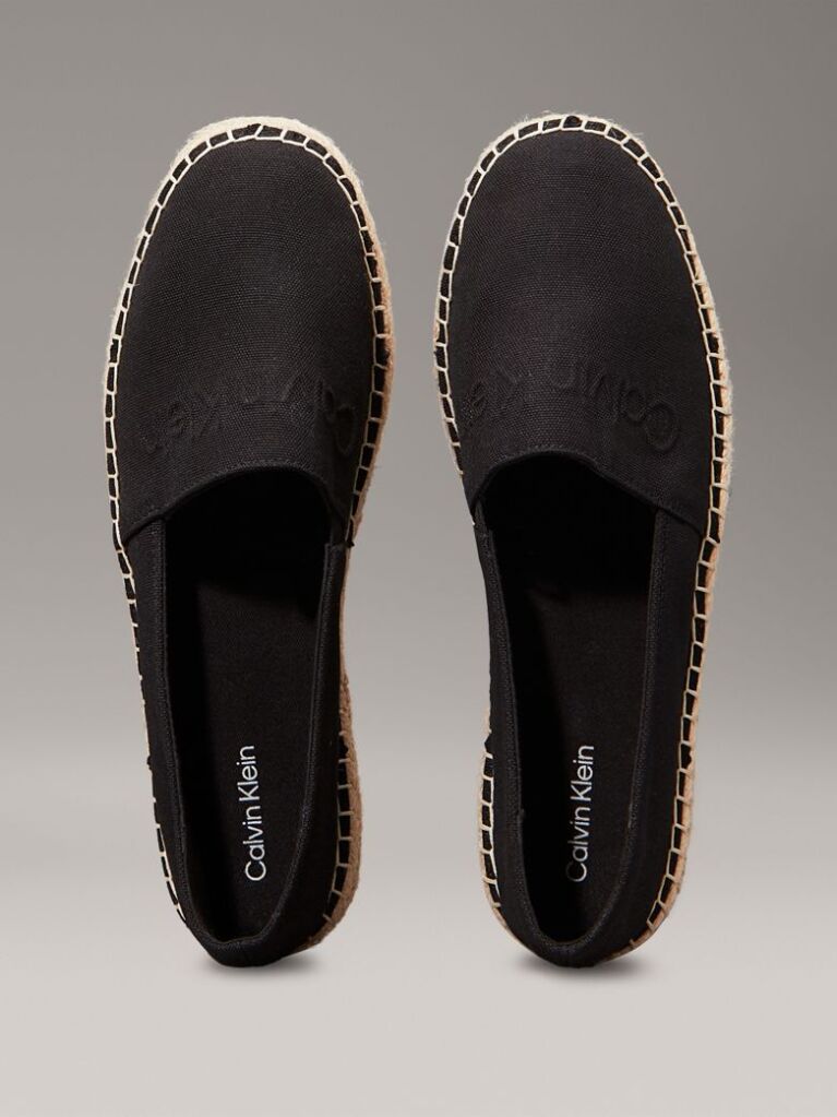 Black Canvas Espadrilles  Women