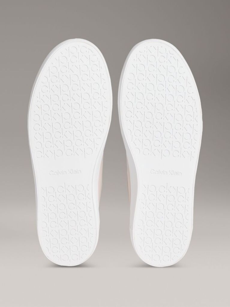 Beige Vulcanised Leather Trainers  Women