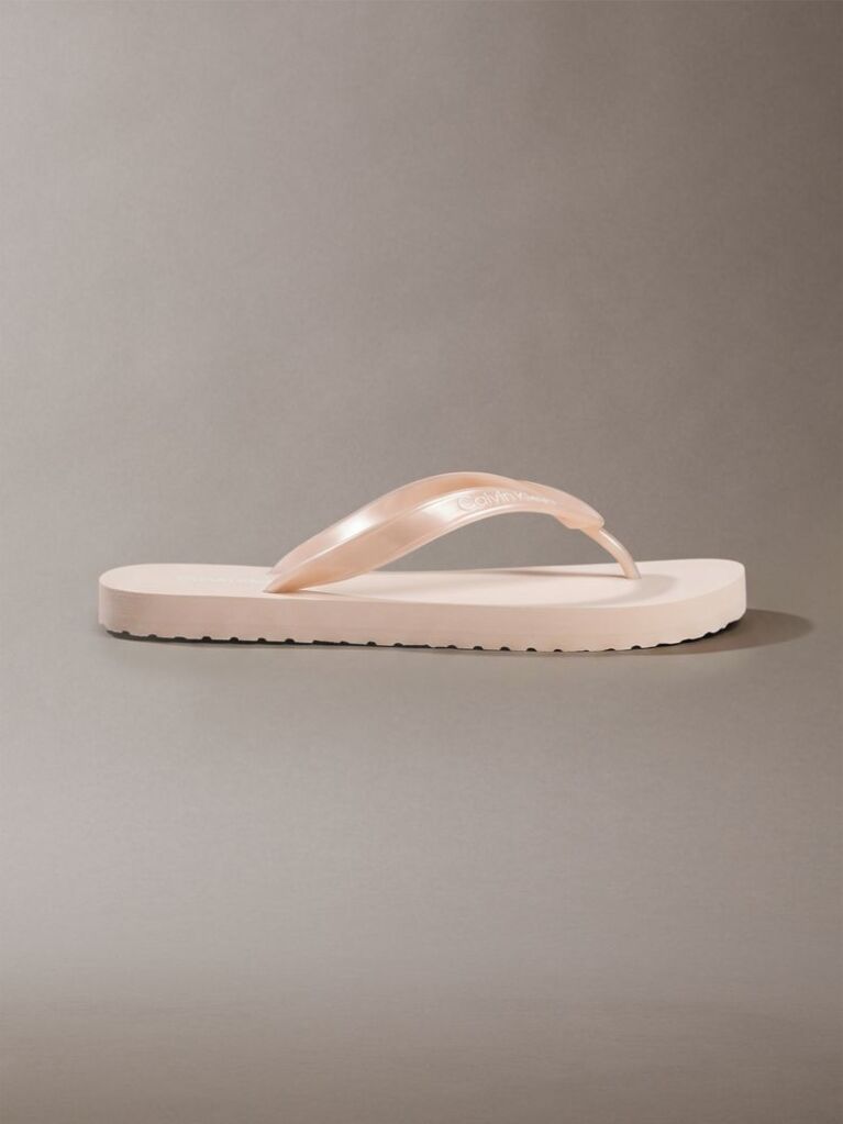 Pink Arwa - Metallic Pearlised Flip Flops  Women