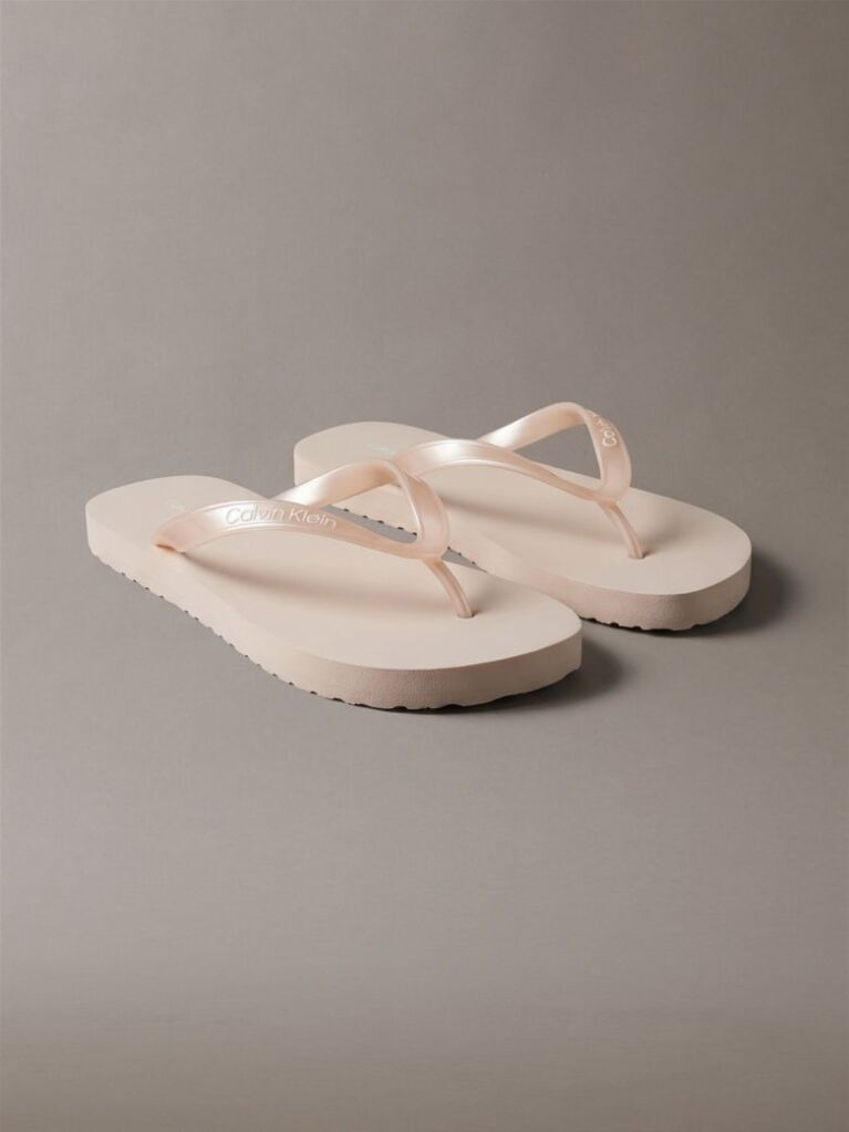 Pink Arwa - Metallic Pearlised Flip Flops  Women