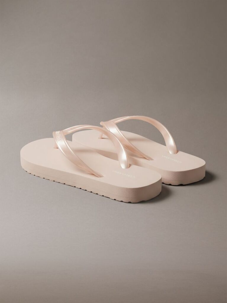 Pink Arwa - Metallic Pearlised Flip Flops  Women