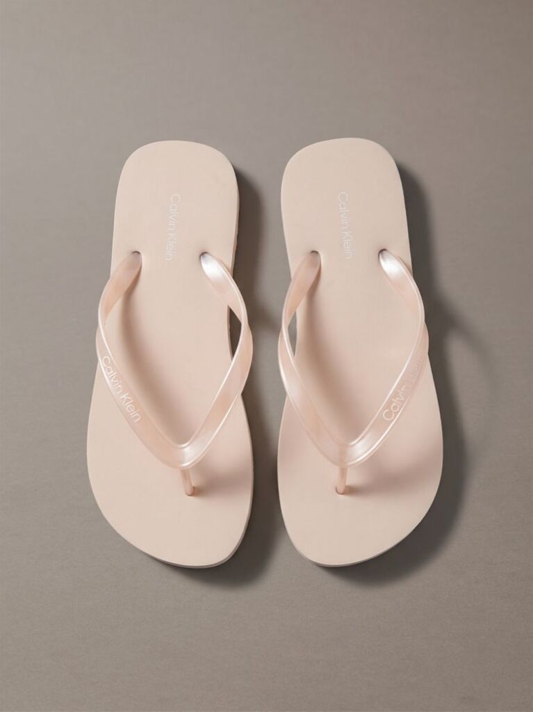 Pink Arwa - Metallic Pearlised Flip Flops  Women