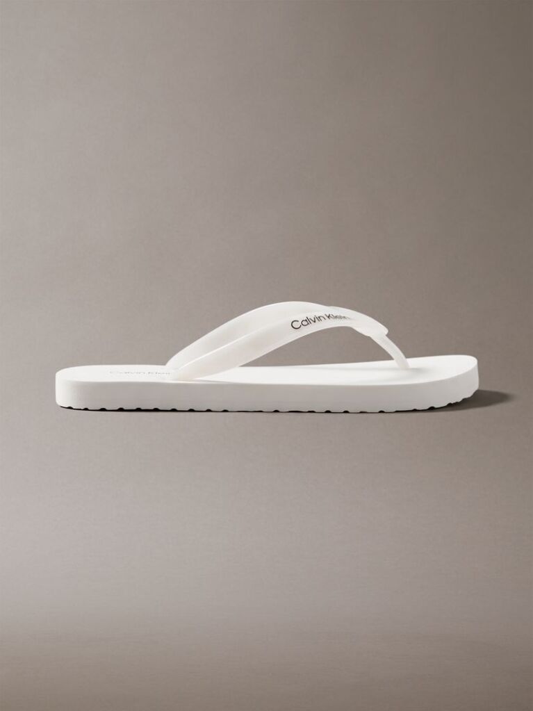 White Arwa - Metallic Pearlised Flip Flops  Women