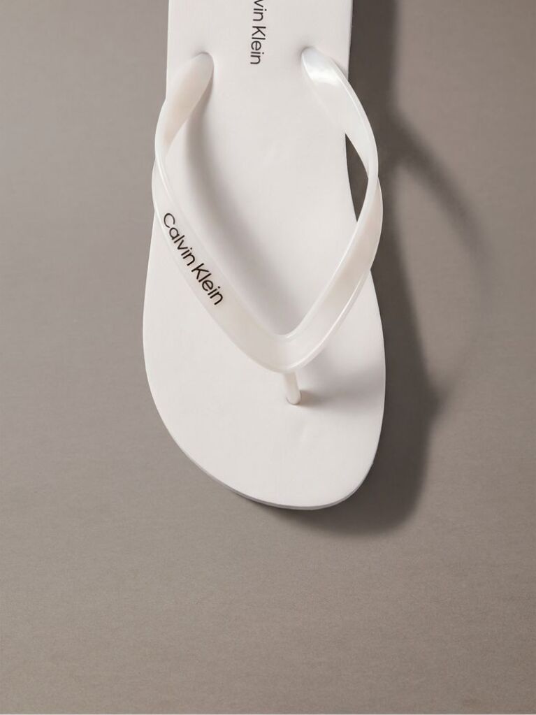 White Arwa - Metallic Pearlised Flip Flops  Women