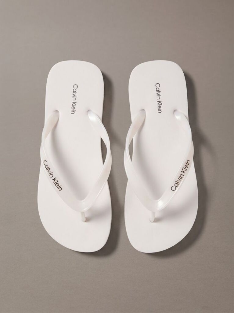White Arwa - Metallic Pearlised Flip Flops  Women