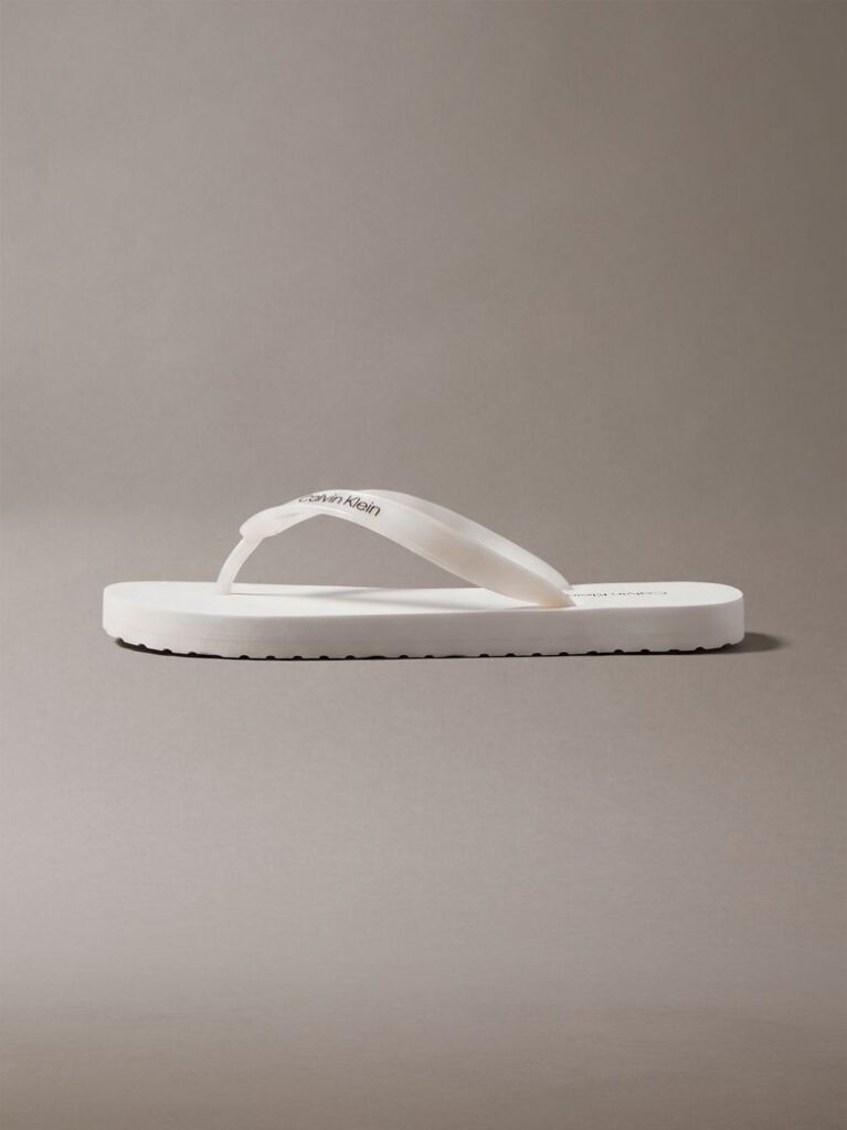 White Arwa - Metallic Pearlised Flip Flops  Women