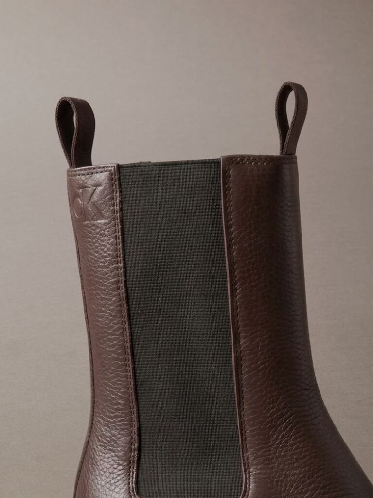 Brown Leather Block Heel Chelsea Boots  Women