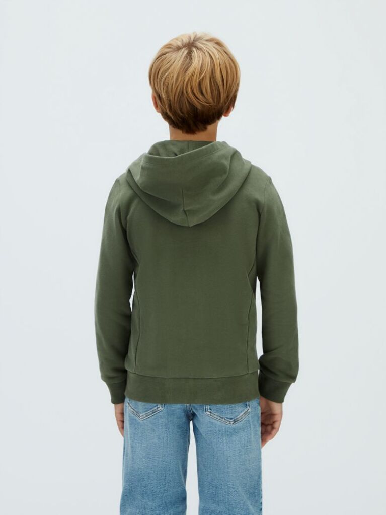 Green Terry Zip Up Hoodie  Boys