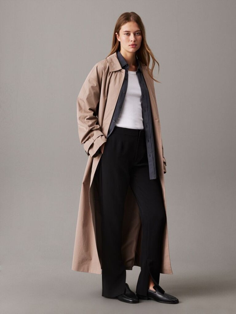 Black Slim Crepe Split Hem Trousers  Women