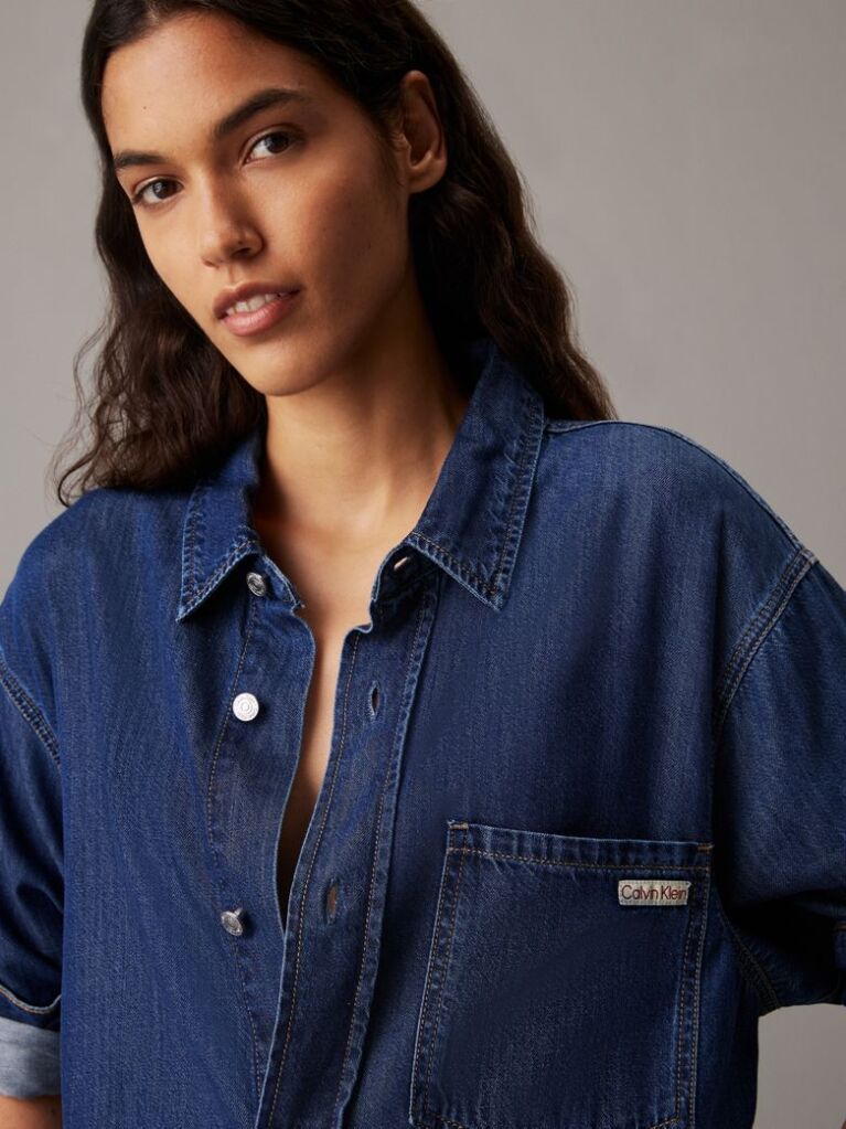 Denim Belted Denim Shirt Dress  Women