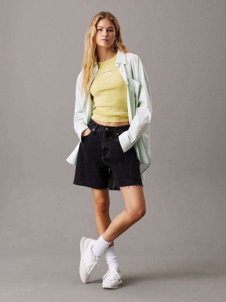 Black Denim Bermuda Shorts  Women