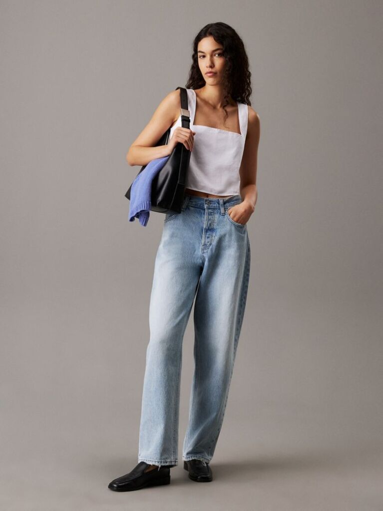 White Soft Cotton Linen Twill Top  Women