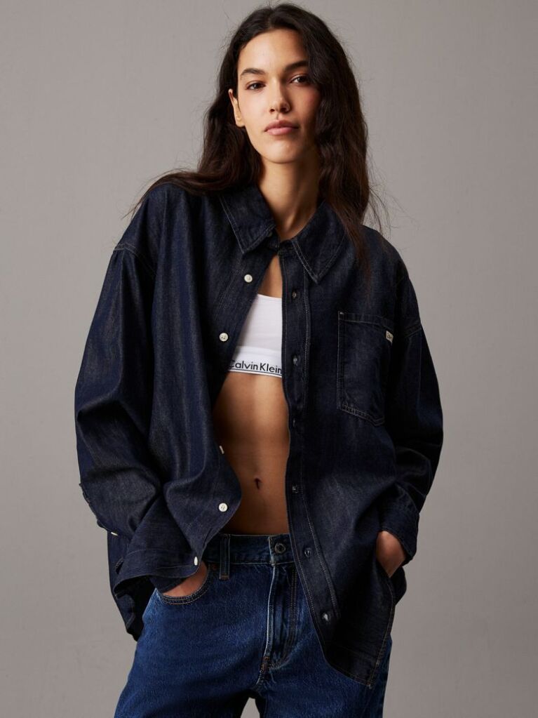 Denim Oversized Denim Shirt  Women