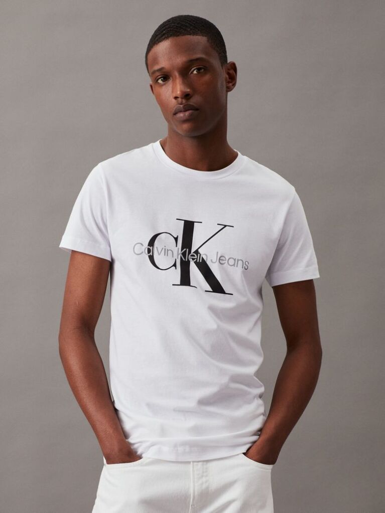 White Monogram Slim T-Shirt  Men