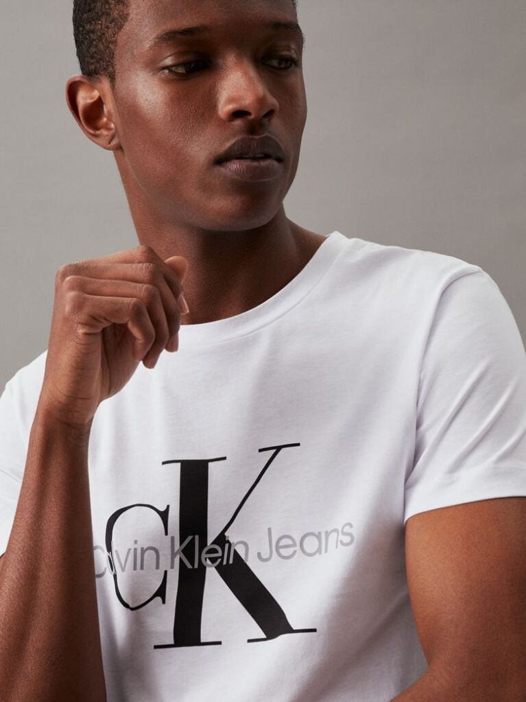 White Monogram Slim T-Shirt  Men