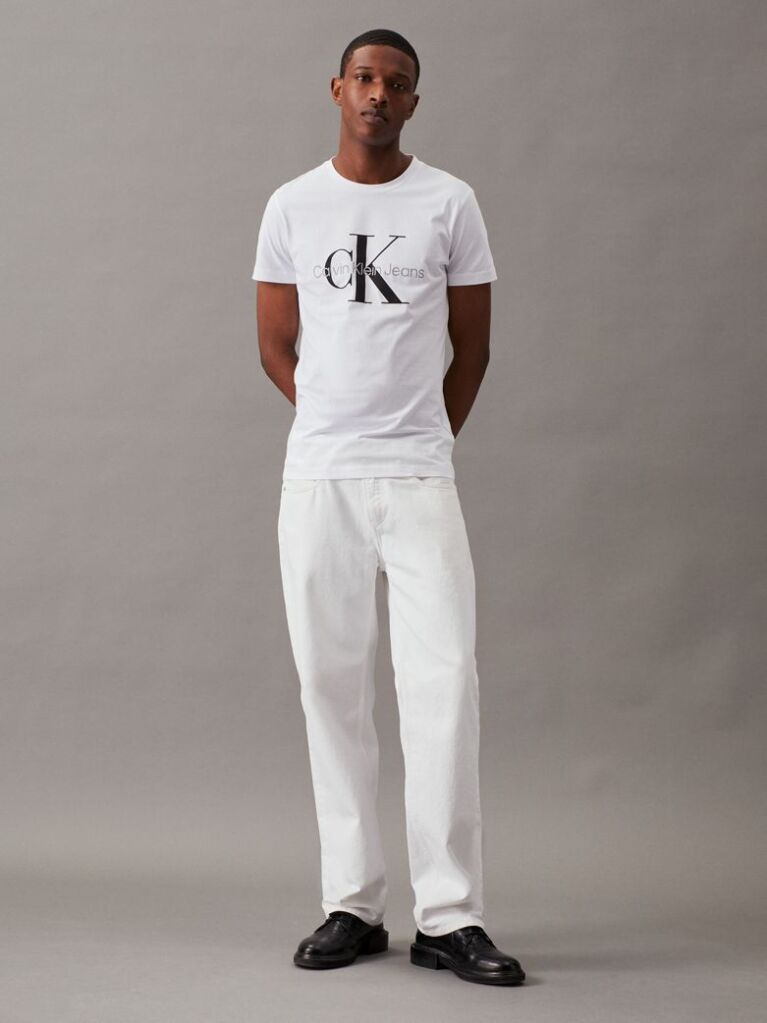 White Monogram Slim T-Shirt  Men