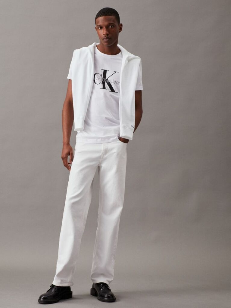 White Monogram Slim T-Shirt  Men