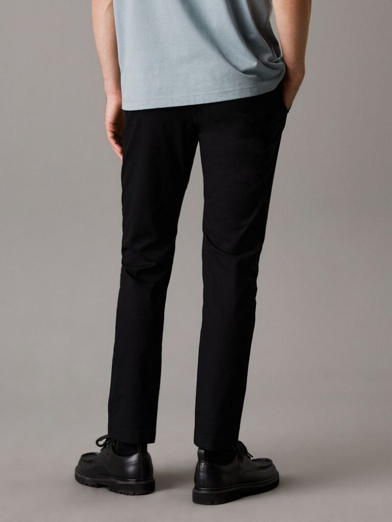 Black Tapered Chino Trousers  Men