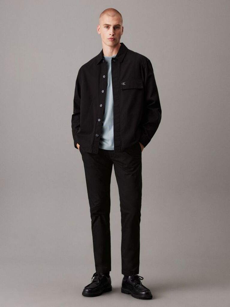 Black Tapered Chino Trousers  Men