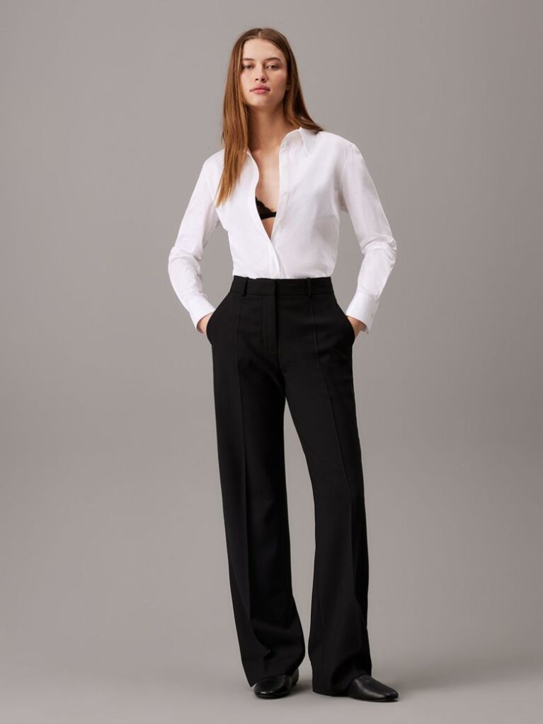 White Slim Stretch Shirt  Women