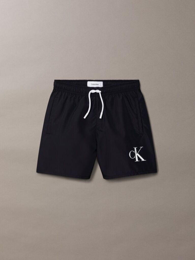 Black Boys Swim Shorts - CK Monogram  Boys