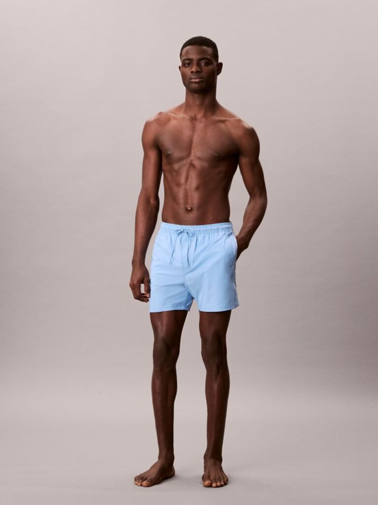 Blue Core Solid Swim Shorts  Men