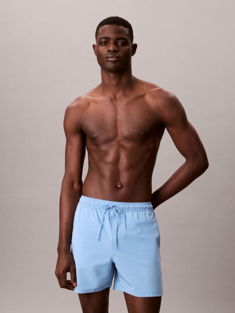 Blue Core Solid Swim Shorts  Men
