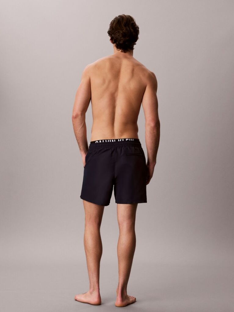 Black Double Waistband Swim Shorts - Intense Power  Men