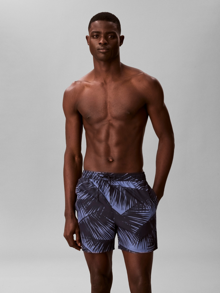 Blue Solid Swim Shorts  Men