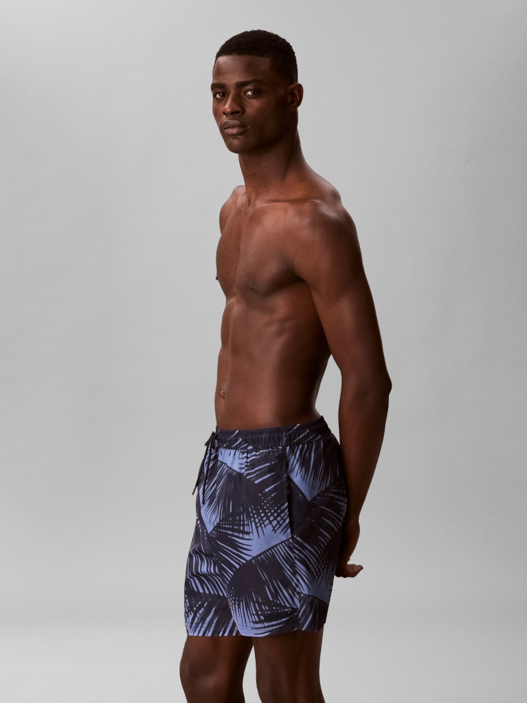 Blue Solid Swim Shorts  Men