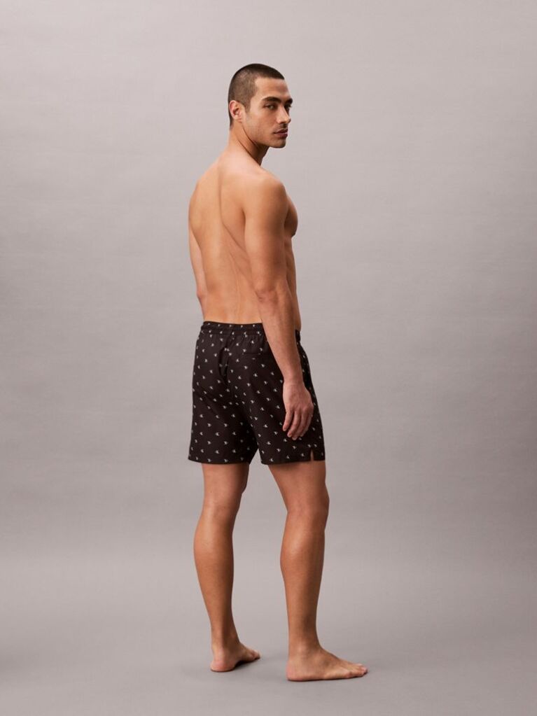 Black Solid Swim Shorts  Men